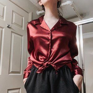 vintage silk style button down